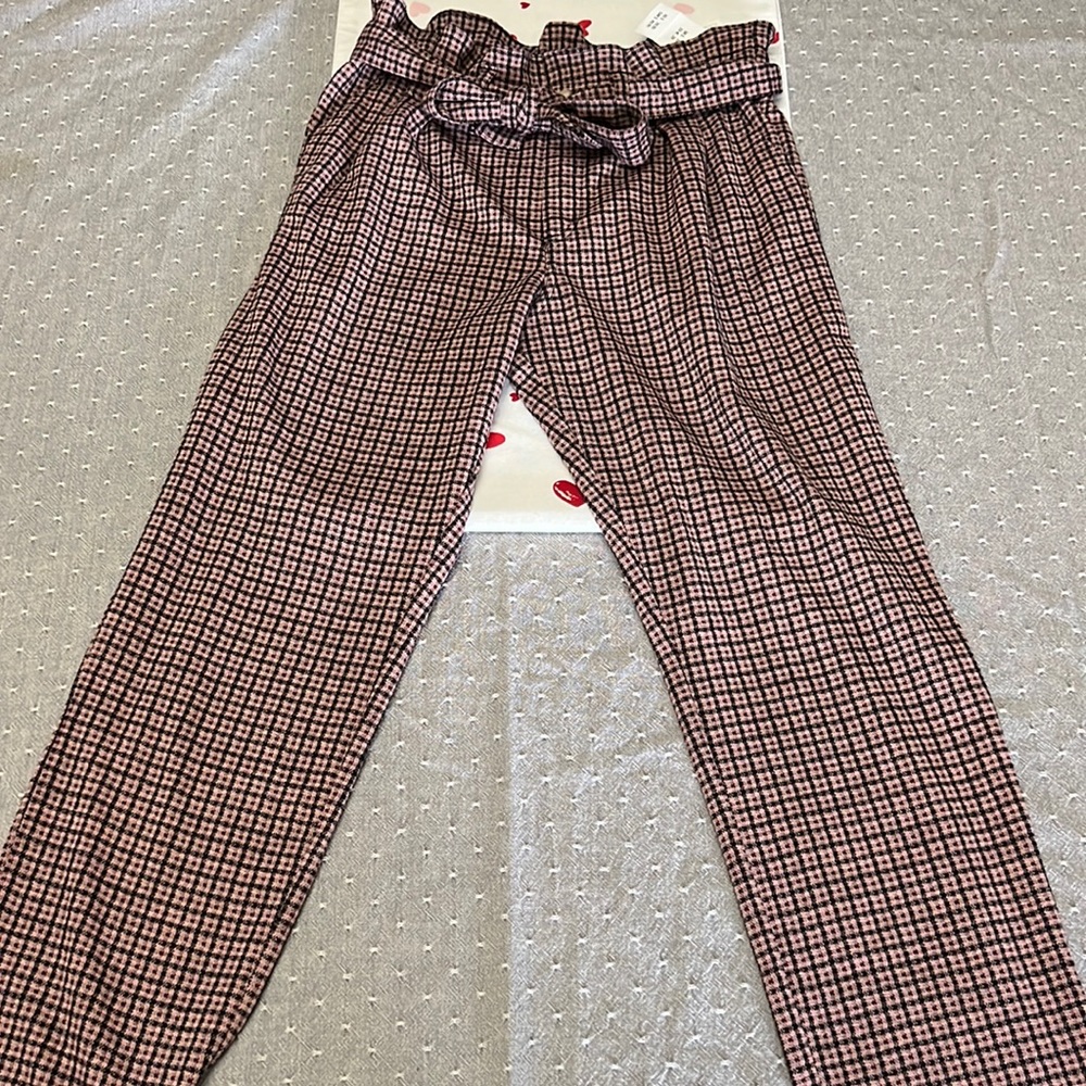 Paper bag waist flannel pants Size 13/14